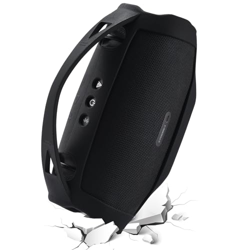 Silicone Cover Case Compatible with JBL Xtreme 4 Portable Bluetooth Speaker, Waterproof Soft Skin Silicone Protective Case for JBL Xtreme 4 Bluetooth Speaker Accessories (Black) - color: Black