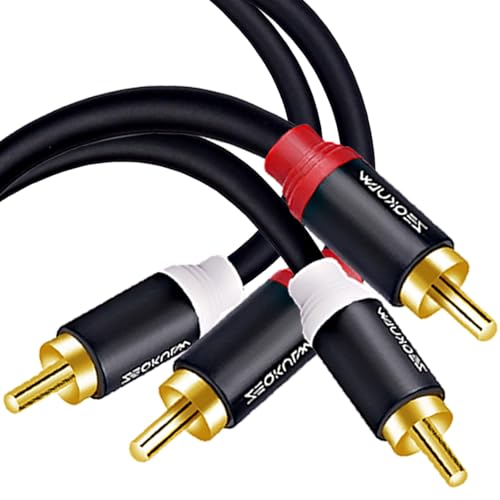 RCA Audio Stereo Cable 10 ft 2RCA Male to Male Audio RCA Cables Dual Shielded Gold-Plated 2 RCA Stereo Cable for car Audio Video Cord, Hi-Fi Systems or Home Theater, HDTV(1, Black,10FT) - size: 10FT