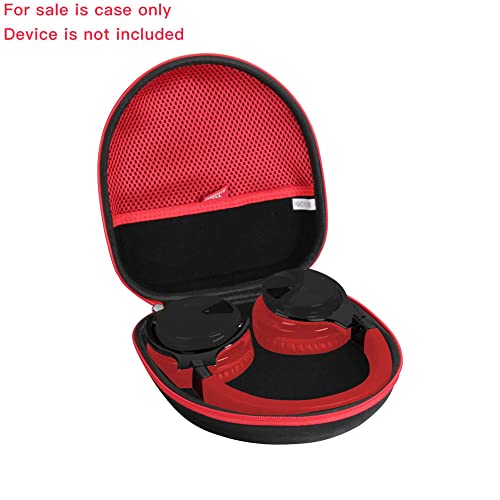 Hermitshell Hard Travel Case for Silensys E7 / PurelySound/MOVSSOU/COWIN/Tapela/Audonia Active Noise Cancelling Bluetooth Headphones (Black+Red) - color: Black+Red