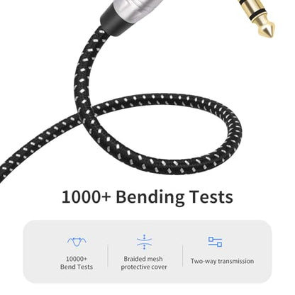 1FT Balanced XLR Female to Right Angle 1/4 TRS Mixer Cable,Right Angle 6.35mm to 3pin XLR Female Audio Cable for Microphone Mixer Amplifier - size: 1Feet