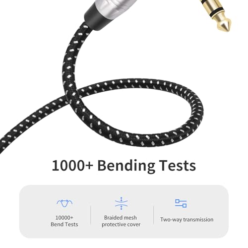 3Feet Balanced 3Pin XLR Female to Right Angle 1/4 TRS Mixer Cable,Right Angle 6.35mm to 3pin XLR Female Audio Cable for Microphone Mixer Amplifier - size: 3Feet