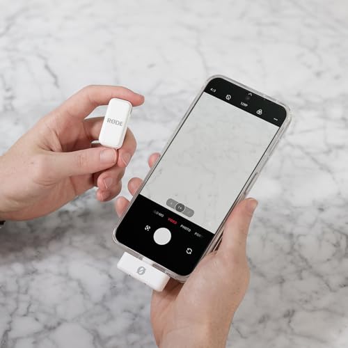 RØDE Wireless Micro - Compact Wireless Microphone, Two Mics with Charge Case for Smartphone Content Creation - USB-C, White | Two Mics with Charge Case for Smartphone Content Creation, USB-C, White - color: White