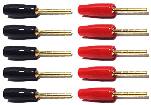 4mm Banana Male Screw Plug, Red Black, 10 Pack