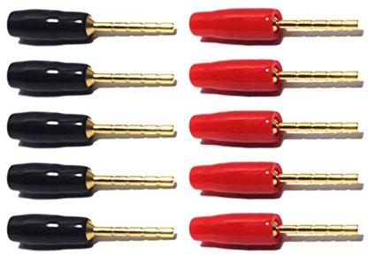 4mm Banana Male Screw Plug, Red Black, 10 Pack