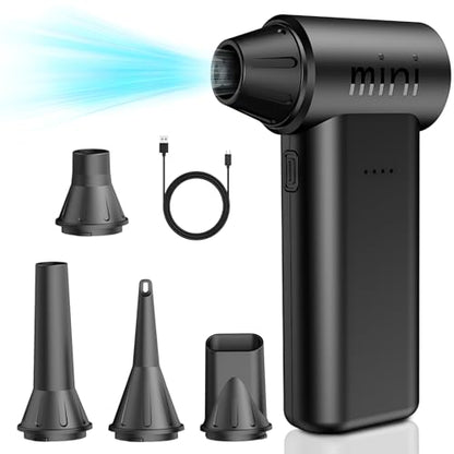 Electric Air Duster 150000RPM - Replaces Compressed Air Cans, 3-Speed Cordless Mini Blower with Fast Charging, Reusable Dust Remover for Computer, Keyboard, Car & Home