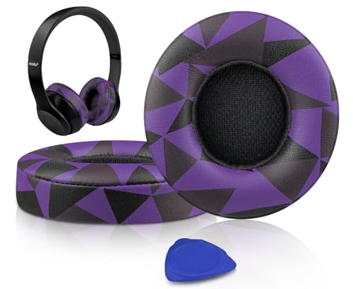 SoloWIT Earpads for Beats Solo 3 & Solo 2 On-Ear Headphones - Purple Black - color: Purple Black