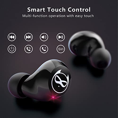 Gaming Earbuds Kids Bluetooth Earbud 5.3 in-Ear Headphones with Mic 36H Playtime IPX6 Waterproof Touch Control HiFi Stereo LED Display Kids Wireless Ear Buds - color: Viridian‑Phantom