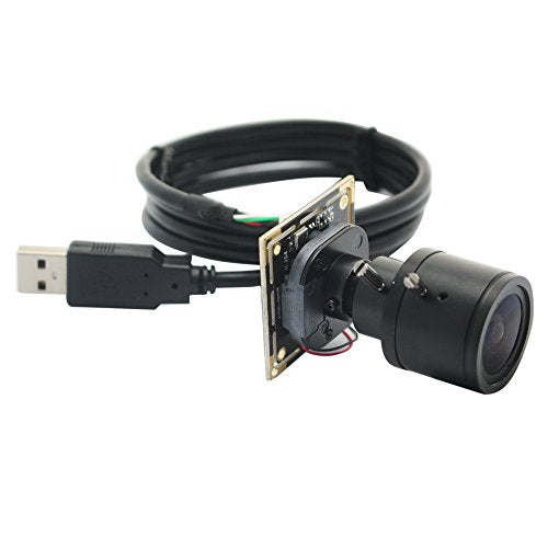 ELP H.264 1080P USB Camera Module with Microphone, 2.8-12mm 4X Zoom Webcam | Variable Focus PC Camera for Computer & Laptop, UVC USB2.0 Varifocal Lightburn Camera for Day Night Vision Home Security - size: 2.8-12mm lens