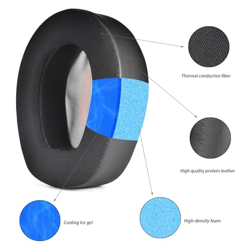 Defean Cooling Gel Earpads for JBL Quantum 800 / Q800 / Q600 Headphone | Replacement Cooling Gel Ear Pads High-Density Noise Cancelling Foam