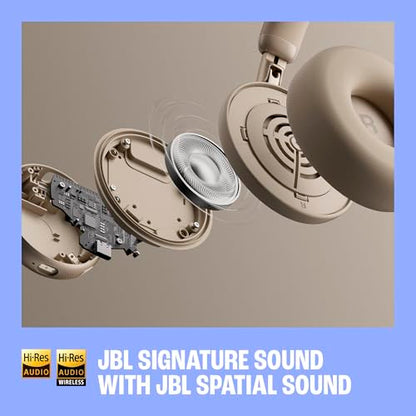 JBL Live 680NC - Noise Cancelling Headphones - Champagne | JBL Signature Sound with Hi-Res Audio wired and wireless, True Adaptive Noise Cancelling 20, real time calibration - color: Champagne
