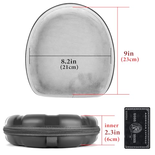 Geekria PRO Rugged Headphones Case Compatible with B&O Beoplay H9/HX, Skullcandy Crusher ANC 2 and More, Hard Shell, Durable, Multi-Layer Protection Travel Carrying Bag (Seashell, Black) - color: Black