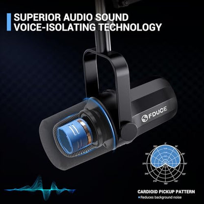 XLR Dynamic Microphone for Vocal Recording, Podcasting, Gaming, Live Streaming&Broadcasting, All Metal Cardioid Mic, Voice-Isolating Technology, with Boom arm SL40X+ - style: SL40X with Boom Arm