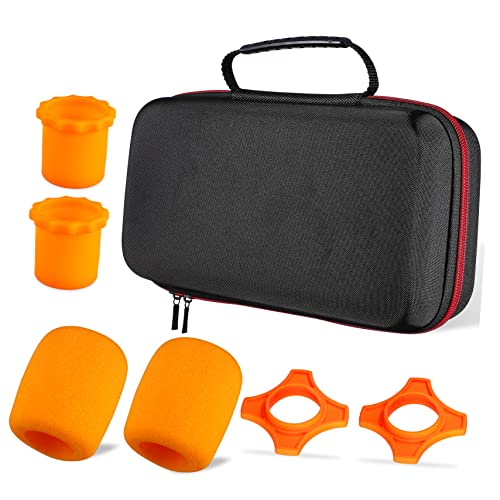 Abaodam Microphone Storage Bag with Anti-slip Rings Padded Case for Mic Zip Microphone Cover Carry Case for Recording and Live Performance