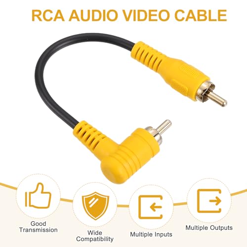 MECCANIXITY RCA Cable, 1RCA Male Bend to 1RCA Male 0.5ft Audio Video Speaker Cable for Subwoofer Amplifier Home Theater DVD TV - size: 0.5ft, style: 1RCA Male Bend to 1RCA Male