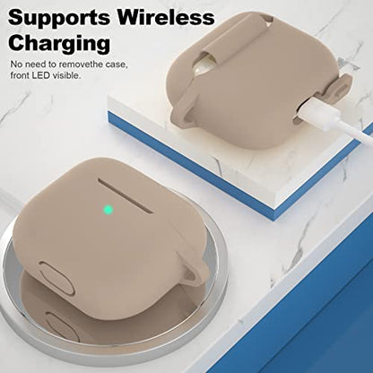 Compatible with AirPods 3 Case, Protective Silicone Cover for AirPods 3rd Generation Case 2021, Wireless Charging - Tan - color: C-Tan