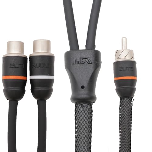 EA-PRMY2F Premium 2-Ch Oxygen Free Copper RCA Y-Adapter - 1.5ft. Dual Female to Male Twisted Pair with Noise Reduction - size: 1.5' (ft), style: Y-Splitter