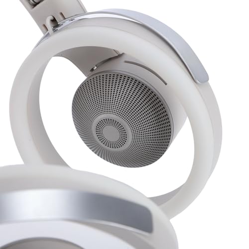 Over Ear Open Back Headphones, Dual Device Pairing Wireless BT Gaming Headset with Microphones, Adjustable Slider Breathable Lightweight, Ideal for Music & Gaming