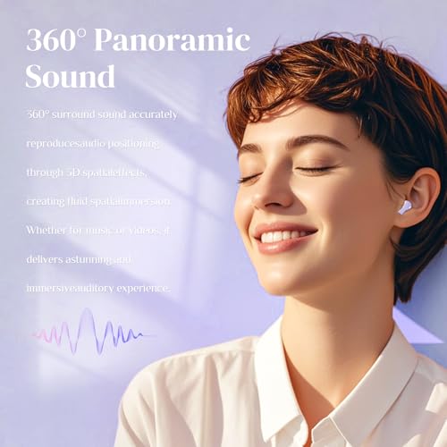 Purple Heart Wireless Earbuds for Girls Kids, Cute Mini Tiny Small Invisible Earbuds Wireless Bluetooth for Small Ears Canals Women Rose Gold Kawai Blue Tooth Ear Buds for iPhone Android - color: Purple