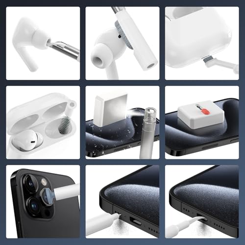 34-in-1 Phone and Laptop Cleaning Kit - Multi-Function PC Electronic Cleaner for iPhone,iPad,MacBook,Keyboard, AirPods,Speakers, and Earbuds.Portable kit Suitable for Cleaning Chargers and Cables.