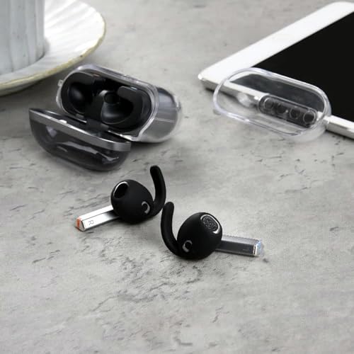 4 Pairs Galaxy Buds3 Ear Hook Cover Grip Tip Anti Slip Wing Accessories Compatible with Samsung Galaxy Buds 3, Black 804b4 - color: Black