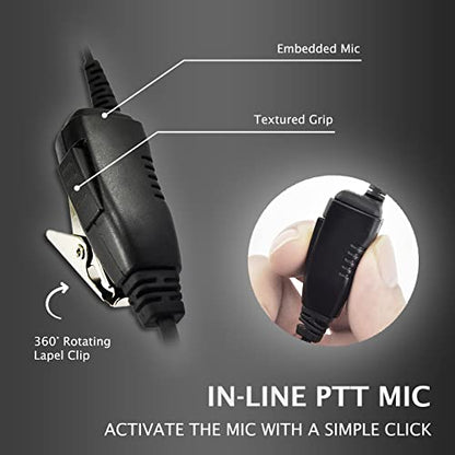 PROMAXPOWER [10-Pack] C-Shape Swivel Ear Hanger Earpiece for Motorola Two-Way Radios XPR6550 XPR7550e XPR7580e XiR-P8200 DP3401 MTP850 - size: 10-Pack