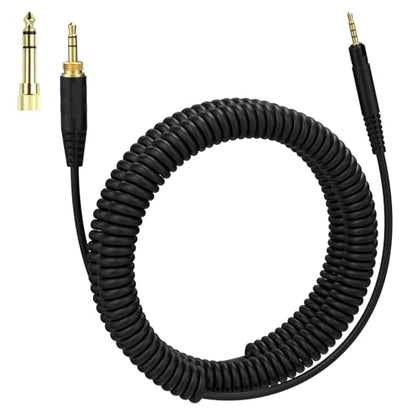 Replacement HD599 Audio Cable, Coiled Headphone Cable with 6.35mm Adapter Compatible with Sennheiser HD598, HD598Cs, HD560s, HD598SE, HD620S, HD400PRO, HD599, HD569, HD579, HD505 Headphones
