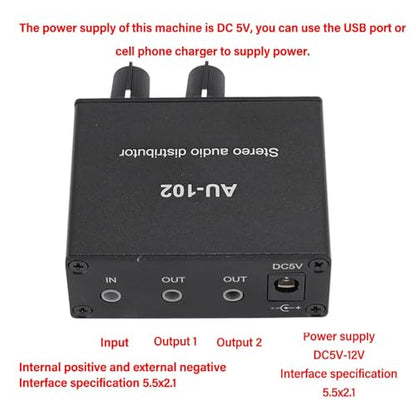 1 Input 2 Output 3.5mm Stereo Amplifier Stable Signal Sound Distributor Compact & Durable Sound Preamplifier DIY Audio Equipment