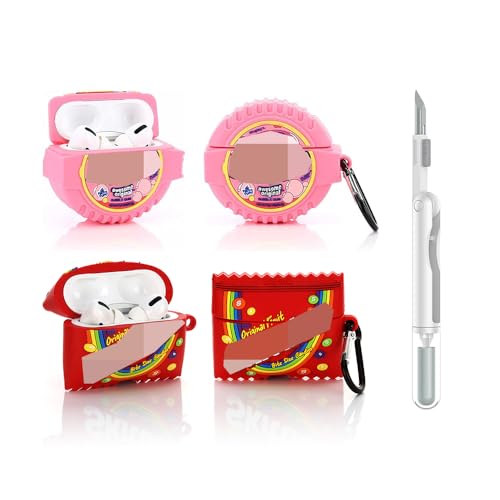 (2Pack+Cleaner Pen) XMBYGY Case for Apple AirPods Pro 2nd/1st Generation Wireless Earbuds with Cleaning Pen Kit, Silicone Cute Charging Case Shockproof Protective Cover for AirPods Pro 1/2 (BUB+SKI) - color: BUB+SKI