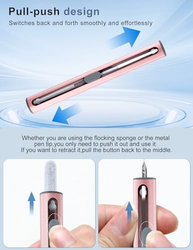 Cleaner Kit for Airpods, Earbuds Cleaning kit for Airpods Pro 1 2 3, Phone Cleaner kit with Brush for Bluetooth Earbuds Cleaner, Wireless Earphones,iPhone,Laptop, Camera (Pink) - color: Pink