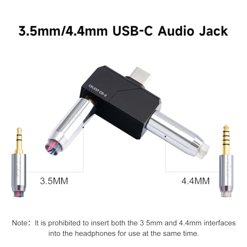 QOA Celest Mini Portable IEM DAC, in Ear Monitor Amplifier, USB C to 3.5/4.4mm Output Headphone Amplifier, High Resolution 32bit/384kHz, HiFi Earbuds Amp for Phone/PC (Black)