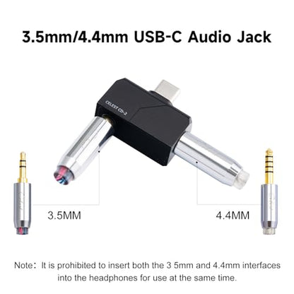 QOA Celest Mini Portable IEM DAC, in Ear Monitor Amplifier, USB C to 3.5/4.4mm Output Headphone Amplifier, High Resolution 32bit/384kHz, HiFi Earbuds Amp for Phone/PC (Black)