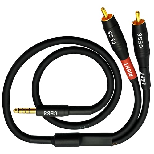 CNCESS 4.4mm Balanced Male to 2 RCA Plug Audio Cable – 24 Inch
