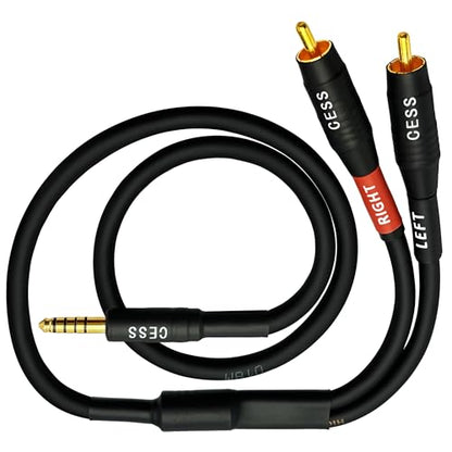 CNCESS 4.4mm Balanced Male to 2 RCA Plug Audio Cable – 24 Inch