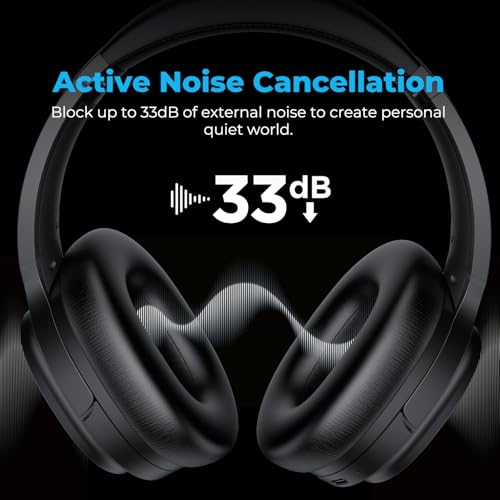 Silensys Hybrid Active Noise Cancelling Headphones, Wireless Over Ear Bluetooth Headphones, Hi-Fi Audio, Deep Bass, Memory Foam Earpads, 30H Playtime, Clear Calls, Travel, Office, Home, Black Pcs - color: Black