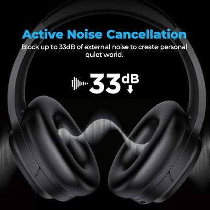 Silensys Hybrid Active Noise Cancelling Headphones, Wireless Over Ear Bluetooth Headphones, Hi-Fi Audio, Deep Bass, Memory Foam Earpads, 30H Playtime, Clear Calls, Travel, Office, Home, Black Pcs - color: Black