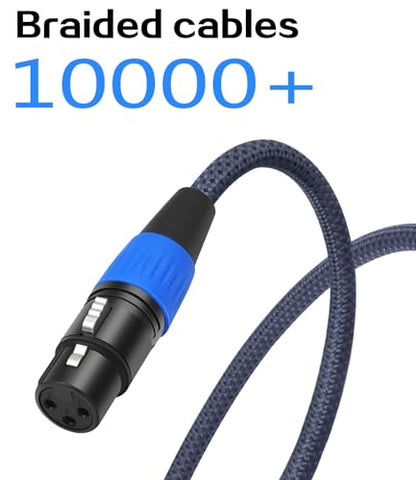 2 Pack Female XLR to 1/4 Cable,Balanced 3 Pin XLR Female to 1/4 Quarter inch TRS 6.35mm Female Microphone Audio Adapter - 1 Feet Blue - color: 1/4 F to XLR F/Blue