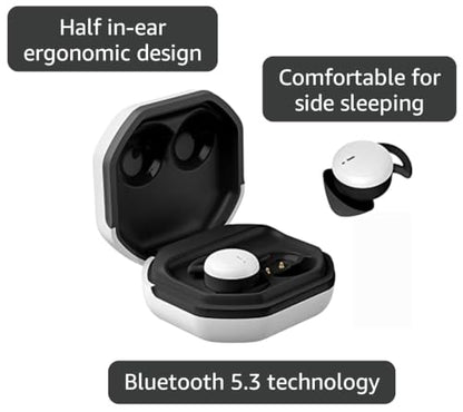 Mini Wireless Bluetooth Earbuds for Small Ear Canals, Sleep Earbuds Noise Isolating, Invisible Earphone for iPhone PC Laptop Tablets Sports (White Black) - color: WhiteBlack