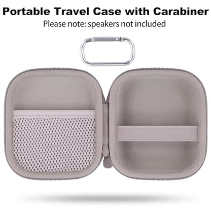 for Bose New SoundLink Micro 2nd Gen Speaker Protective Case, Sand | EVA Hard Shell, Soft Velvet Lining, Durable Wrist Strap, Portable Travel Bag with Carabiner, Mesh Accessory Pocket - color: Sand Case