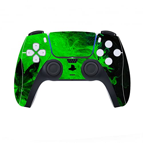 PlayVital Green Leaf Full Set Skin Decal for ps5 Console Digital Edition, Sticker Vinyl Decal Cover for ps5 Controller & Charging Station & Headset & Media Remote - color: Green Leaf