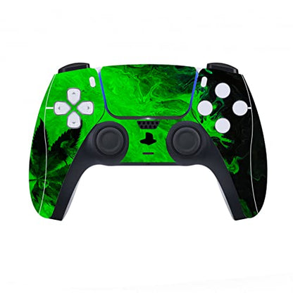 PlayVital Green Leaf Full Set Skin Decal for ps5 Console Digital Edition, Sticker Vinyl Decal Cover for ps5 Controller & Charging Station & Headset & Media Remote - color: Green Leaf
