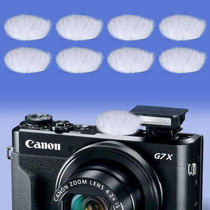 White Camera Mic Windscreen Dead Cat, Furry Camera Wind Muff Wind Cover for Canon G7X Mark II,Sony,Samsung,etc DSLR Mic Outdoor Windshield by SUNMON (8 Pack)