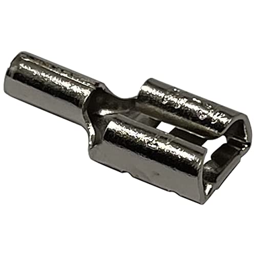 100 Pcs High Temperature Non-Insulated Female Spade Connectors - 16-14 Gauge Quick Disconnect .250 Tab - Wire Splice Connectors for Strong Crimps in Electrical Wire Terminals - Made in USA - size: 16-14 AWG Female 1/4" Tab