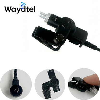 Acoustic Tube Walkie Talkie Noise Reduction Earpiece Surveillance Headset with Mic Compatible with 2 Pin Kenwood Two Way Radio(2pack)