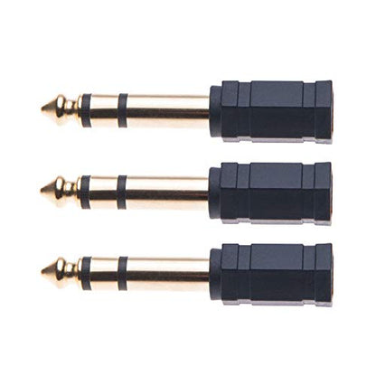 Keple 6.35 to 3.5 Headphone Adaptor Stereo Earphone Audio Plug Adapter AUX Mini Jack to Jack Converter for Headphones Earphones Guitar Amp (6,35mm 1/4 Male to 3,5mm 1/8 Female) 3 Pack