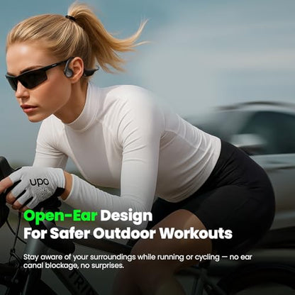 Open Ear Bone Conduction Headphones, Bluetooth 6.0 Wireless Sport Earbuds with Mic, 12H Playtime, IPX5 Waterproof, Comfort Air Conduction Headphones for Running, Walking, Cycling, Gym
