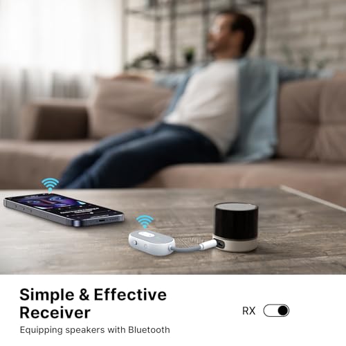 Bluetooth 5.3 Adapter for Airplane, Bluetooth Transmitter Receiver for 2 AirPods or BT Devices, Low Latency, Audio Adpater with 3.5mm Jack & RCA Cable for TV PC Gym Switch Car/Home Stereo