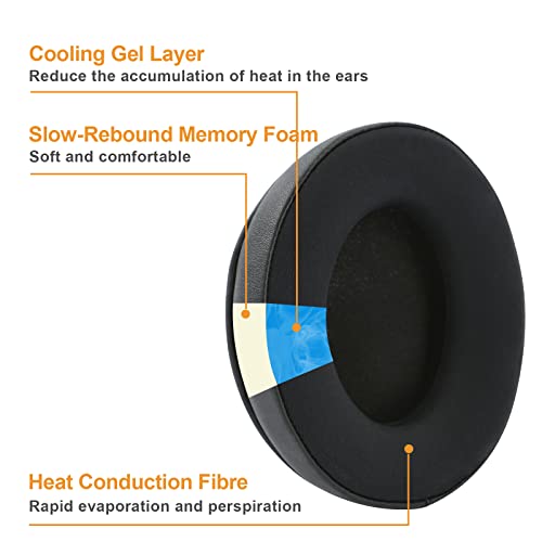 HyperX Cloud 2 Earpads Cooling Gel Cloud Alpha Ear Cushions Pads, Upgrade Earcups Parts Replacement for HyperX Cloud Stinger/Cloud Flight/CloudX/Cloud II/Cloud III/Cloud Alpha/Cloud Core/Mix Headsets