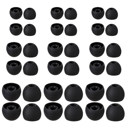 18 Pairs Silicone Ear Tips, Extra Small Ear Bud Covers (S/M/L) | Soft Earphones Earbuds Black Earbuds Tip Replacement Silicone Ears Bud Tips Replacement Kit Ears Tip for in-Ear Headphones