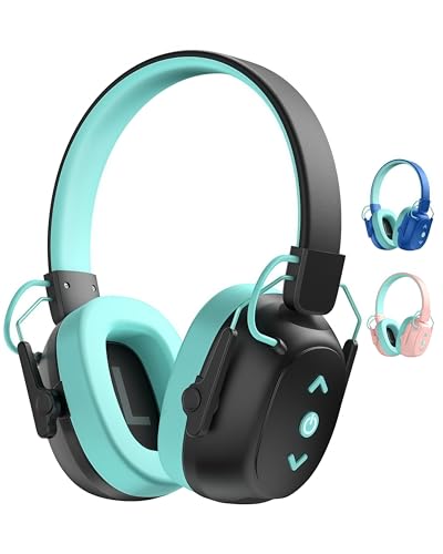 Sensory Headphones for Autism Kids Aldult, Sound Proof Ear Hearing Protection Noise Cancelling Ear Muff, 29dB SNR Noise Reduction 80H Playtime Bluetooth 6.0 Earmuff for Shooting Gun Range(Black) - color: Black