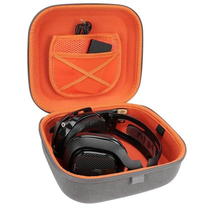 Geekria Shield Case for Large-Sized Over-Ear Headphones, Replacement Protective Hard Shell Travel Carrying Bag with Cable Storage, Compatible with Astro Gaming A50Gen4 (Microfiber Grey)